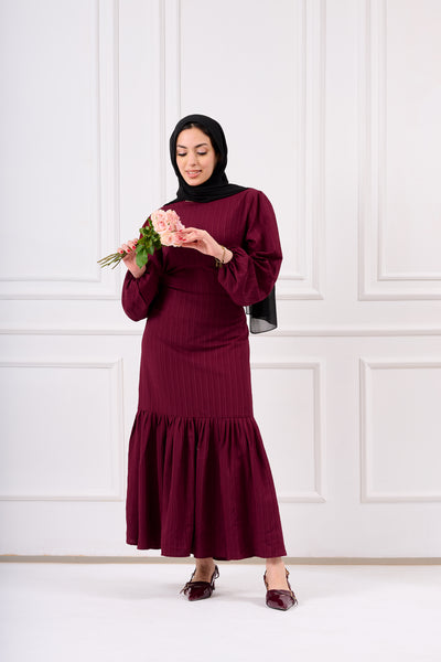 Velora Dress Burgundy