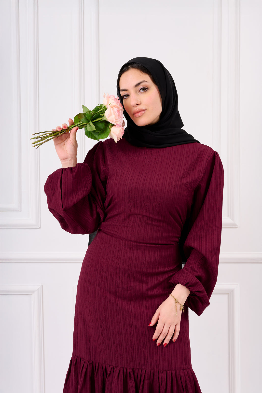 Velora Dress Burgundy